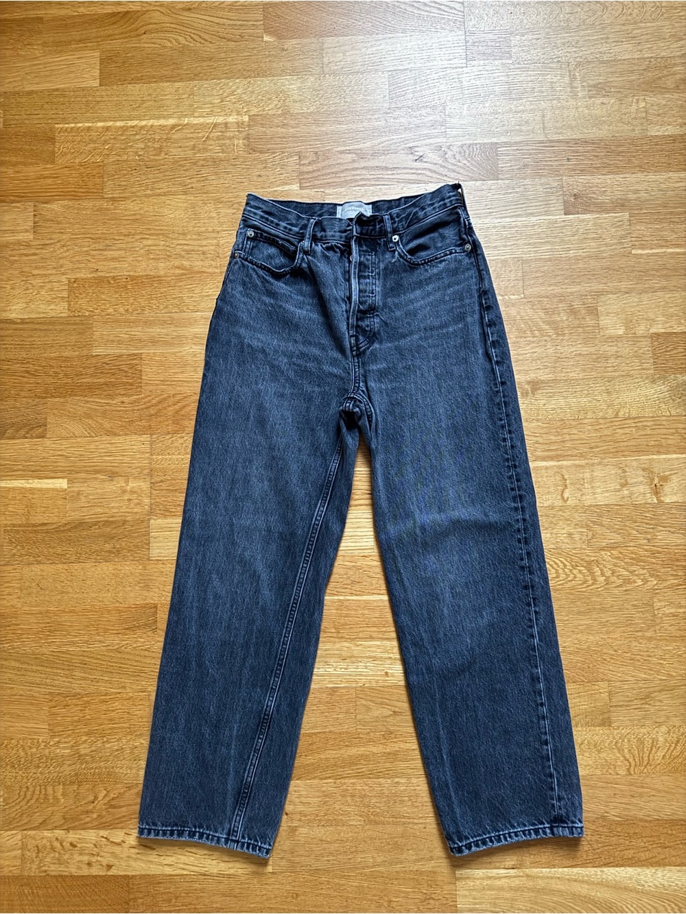 Everlane Washed Black Straight-Leg Jeans
